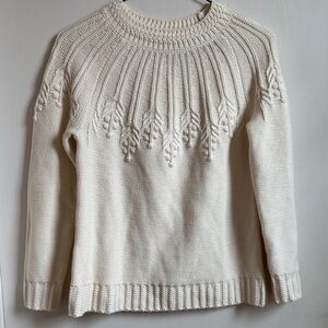 Talbots Ivory Cable Knit Sweater